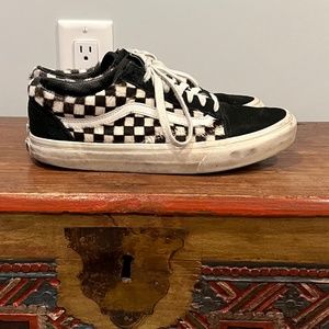 Madewell x Vans® Unisex Old Skool Lace-Up Sneakers in Checked Calf Hair - Size 9